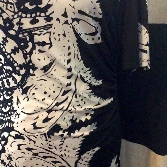Jones New York Black and White Wrap Style Dress - Picture 2 of 5